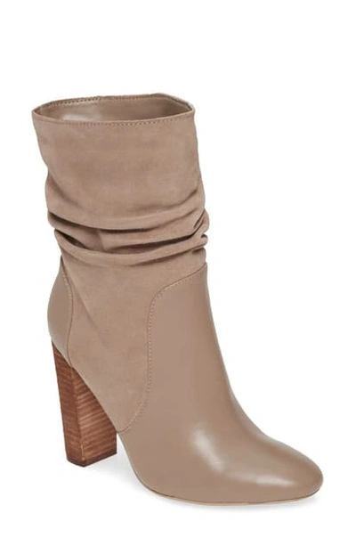 Charles David Indy Bootie In Taupe Leather/ Suede