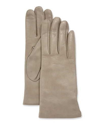 Portolano Cashmere-lined Napa Leather Gloves In Hematite