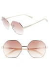 Longchamp Le Pliage 57mm Gradient Octagonal Sunglasses In Gold