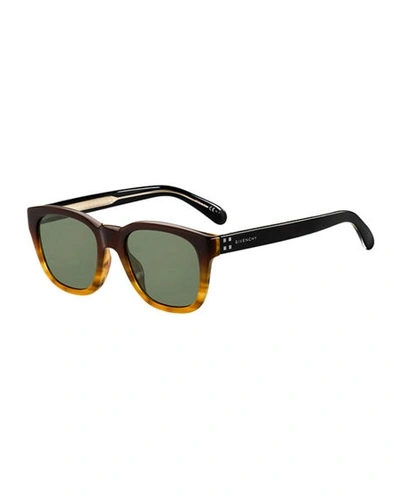 Givenchy Men's Square Acetate Sunglasses In Brown