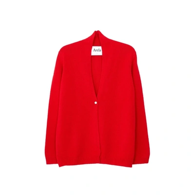 Arela Suzann Cashmere Cardigan In Red In Bright Red