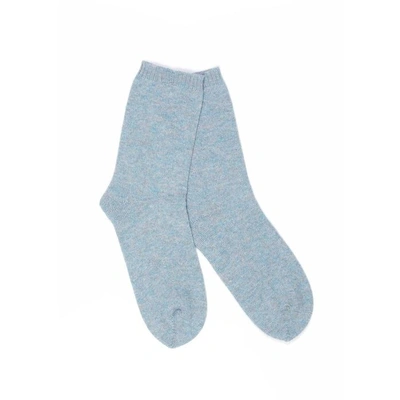 Arela Ulla Cashmere Lounge Socks In Light Blue