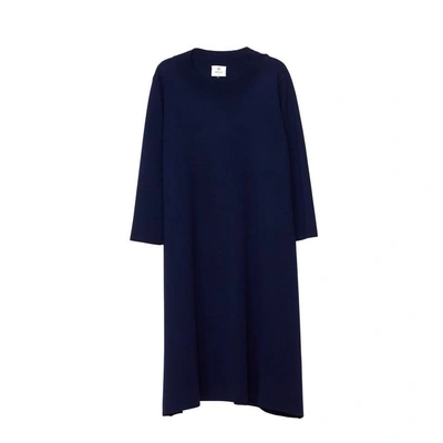 Arela Dolly Merino Wool Dress In Dark Blue In Navy