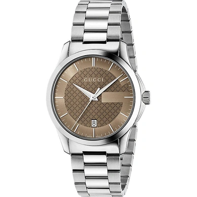 Gucci Ya126445 G-timeless Stainless Steel Watch In Nero