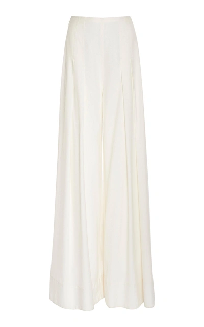Jacquemus Arcello High-waisted Cotton And Linen Wide-leg Pants In White