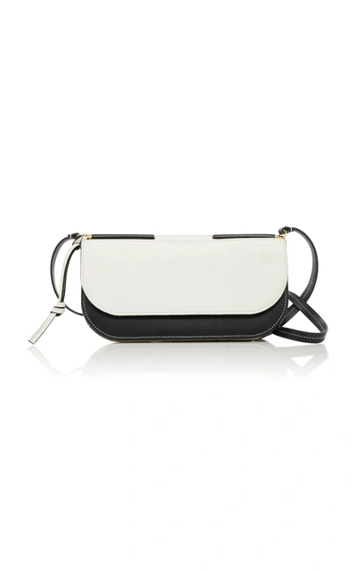 Loewe Gate Two-tone Leather Wallet In Black/white