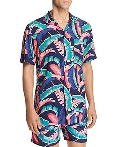Duvin Hour Short-sleeve Tropical-print Regular Fit Shirt In Navy