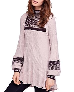 Snow Day Balloon Sleeve Sweater In Dusty Mauve