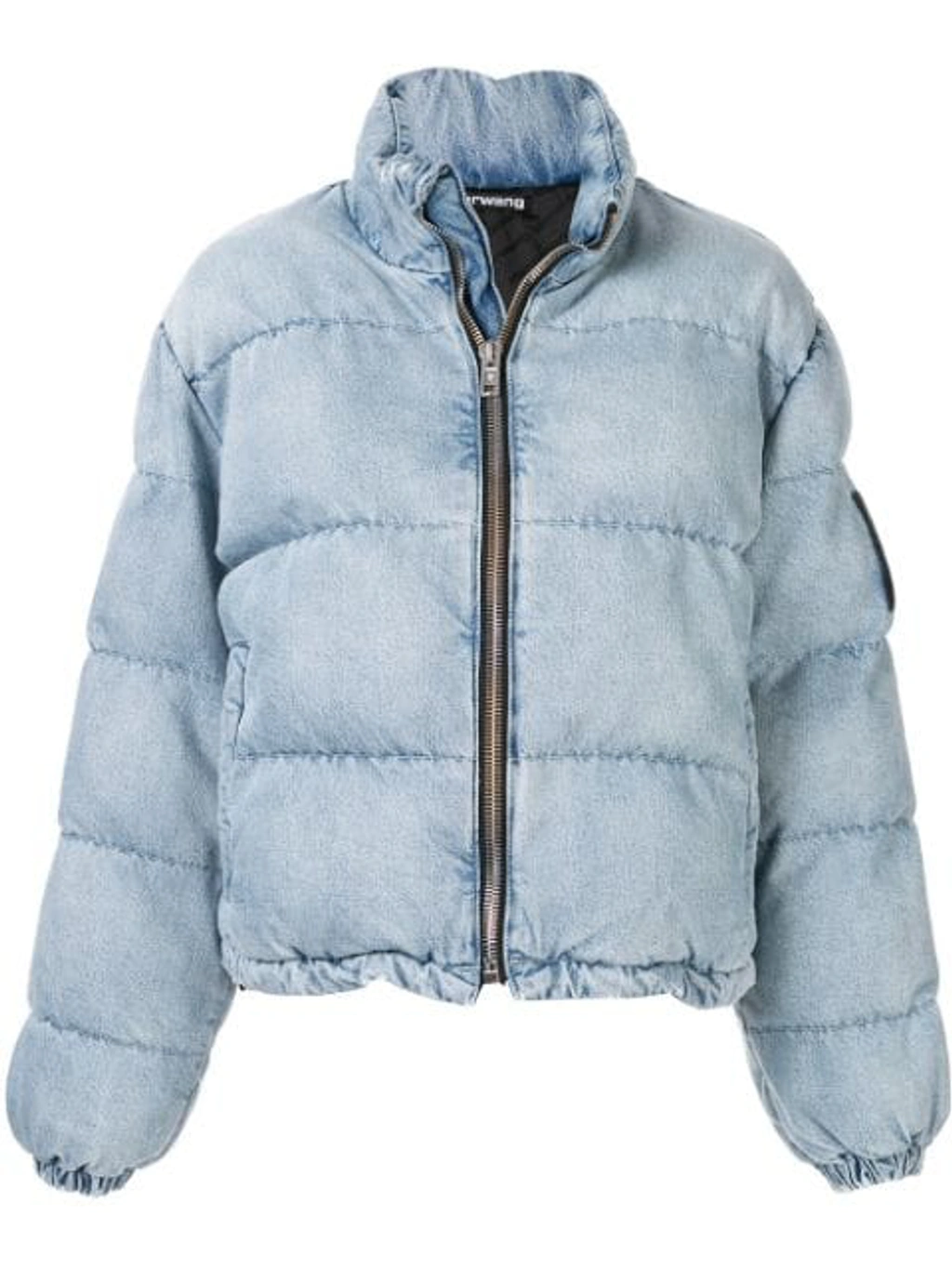 Alexander Wang Alexanderwang.t Bleached Denim Puffer Jacket | ModeSens