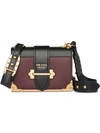 Prada Cahier Leather Shoulder Bag In Red