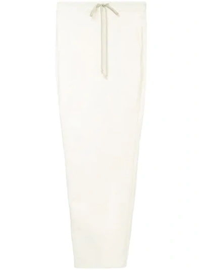 Rick Owens Long Fitted Skirt In Neutrals
