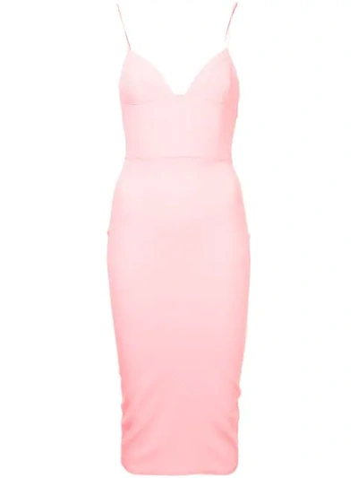 Alex Perry Midi Fitted Dress In Pink