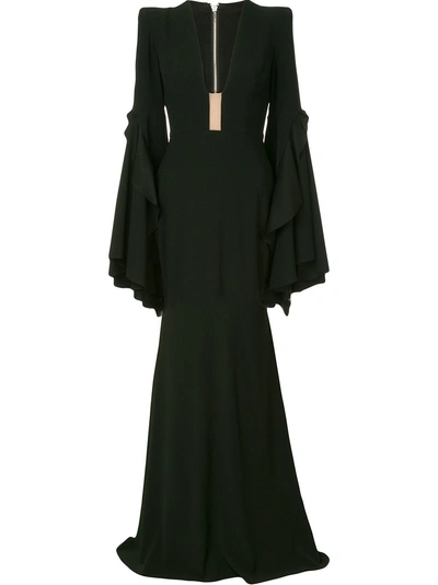 Alex Perry Long Length Empire Line Dress In Black