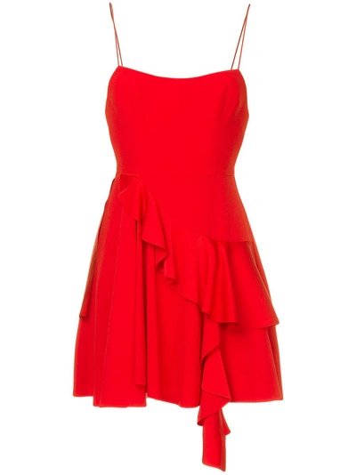 Alex Perry Square Neck Mini Dress In Red