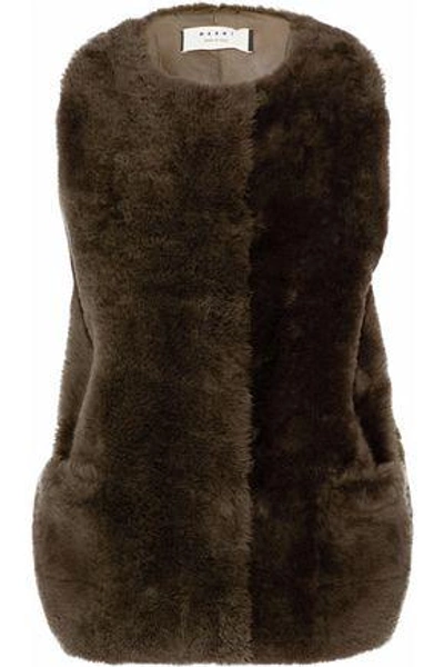 Marni Shearling Vest In Chocolate