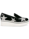 Stella Mccartney Binx Star Patent Faux-leather Platform Loafers In Silver Multi