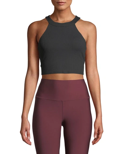 Alo Yoga Unite Cropped Activewear Tank Bra, Black