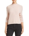 Splendid Ribbed Mock Neck Crop Top In Pink Beige