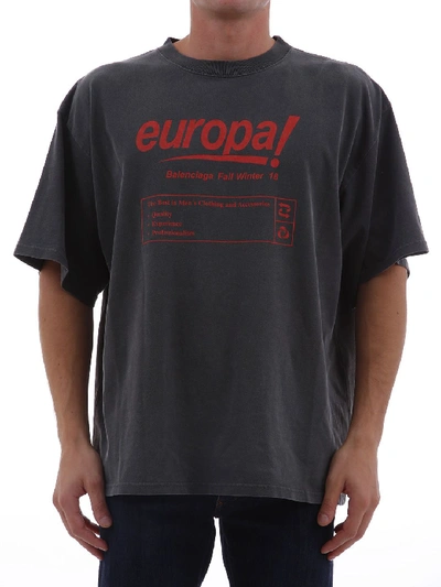 Balenciaga T-shirt Europa! Grey In Lead | ModeSens