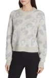 Rag & Bone Leopard-print Mohair-blend Crewneck Sweater In Mink