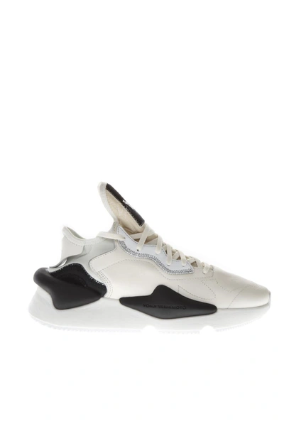Y-3 White Y 3 Kaiwa Sneakers In Leather
