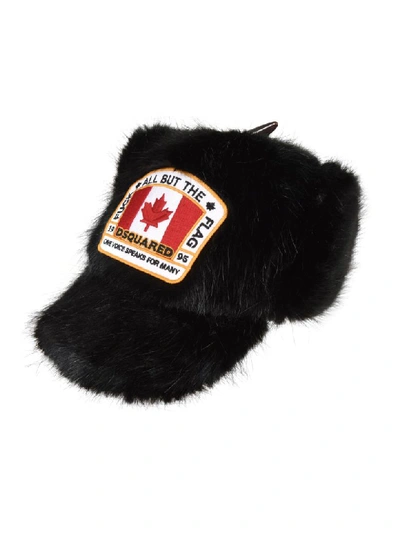 Dsquared2 Fur Cap In Black