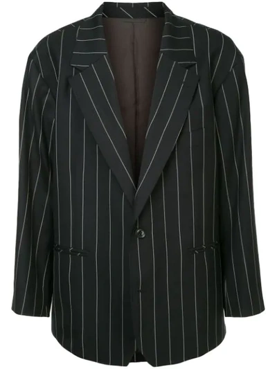 Doublet Oversized Pinstriped Blazer - Blue