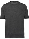 Prada Knit Crew Neck T-shirt In Grey