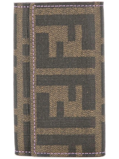 Pre-owned Fendi Zucca Key Case In Brown