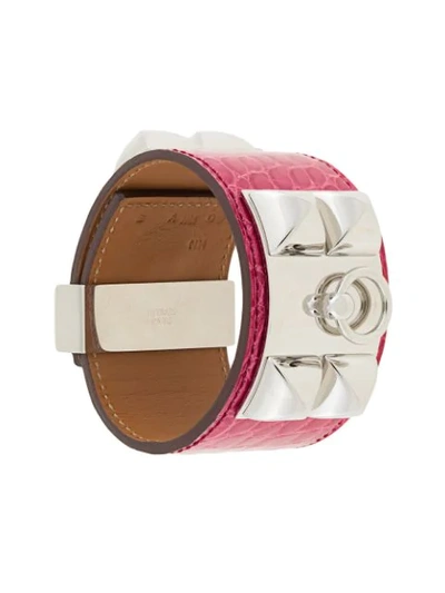 Pre-owned Hermes  Collier De Chien Bangle In Pink