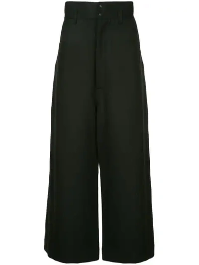 Sasquatchfabrix . Wide Cropped Trousers - Black