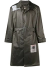 Martine Rose Wanted Patches Raincoat In Grey