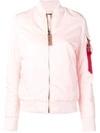 Alpha Industries Zipped Fitted Jacket In Pink