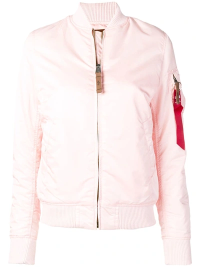 Alpha Industries Zipped Fitted Jacket In Pink