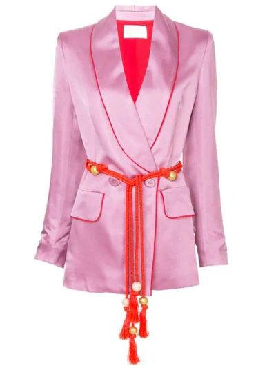Peter Pilotto Belted Fitted Jacket In Pink