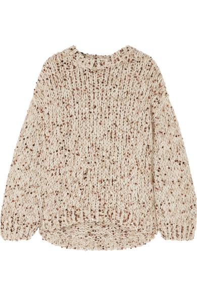 Brunello Cucinelli Sequined Chunky-knit Sweater In Beige | ModeSens