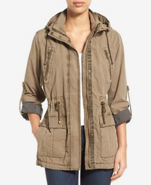 levi's parachute hooded cotton utility jacket