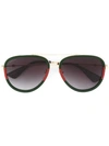 Gucci Web Frame Aviator Sunglasses In Metallic