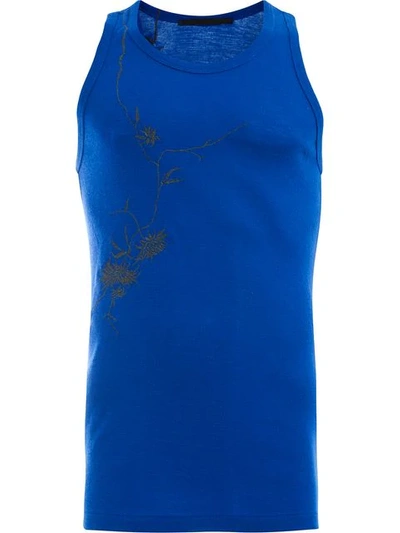 Haider Ackermann Embroidered Tank Top In Blue