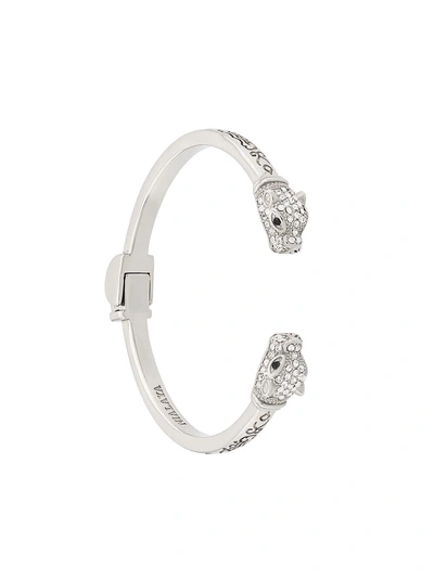 Nialaya Jewelry Panther Embossed Bangle In Silver