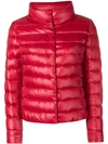 Herno Zipped Up Pudder Jacket In Red
