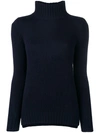 Aragona Cashmere Ribbed Turtleneck Sweater In Blue