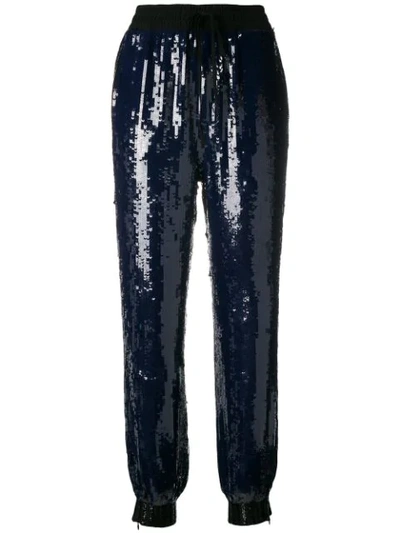 Tommy Hilfiger Sequin Embellished Track Pants In Blue