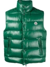 Moncler Tib Padded Gilet In Green