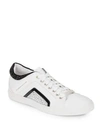 Alessandro Dell'acqua Studded Leather Lace-up Sneakers In White  Black