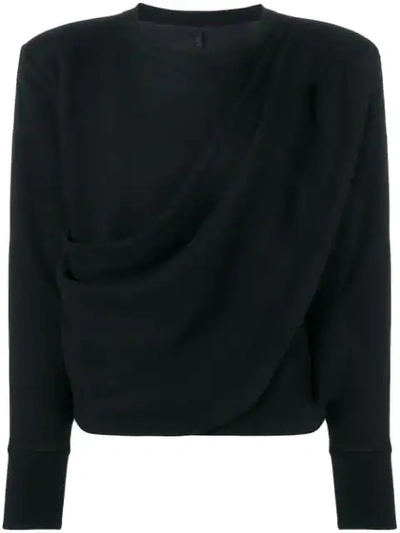 Ben Taverniti Unravel Project Draped Sweatshirt In Black