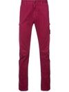 Stone Island Cargo Trousers In Red