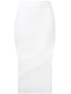 Cushnie Eliza Sheer Panel Skirt In White