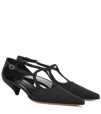 The Row Bourgeoise Crepe De Chine Mary Jane Pumps In Black