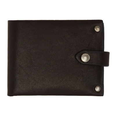 Ann Demeulemeester Black Flap Stud Embellished Leather Wallet